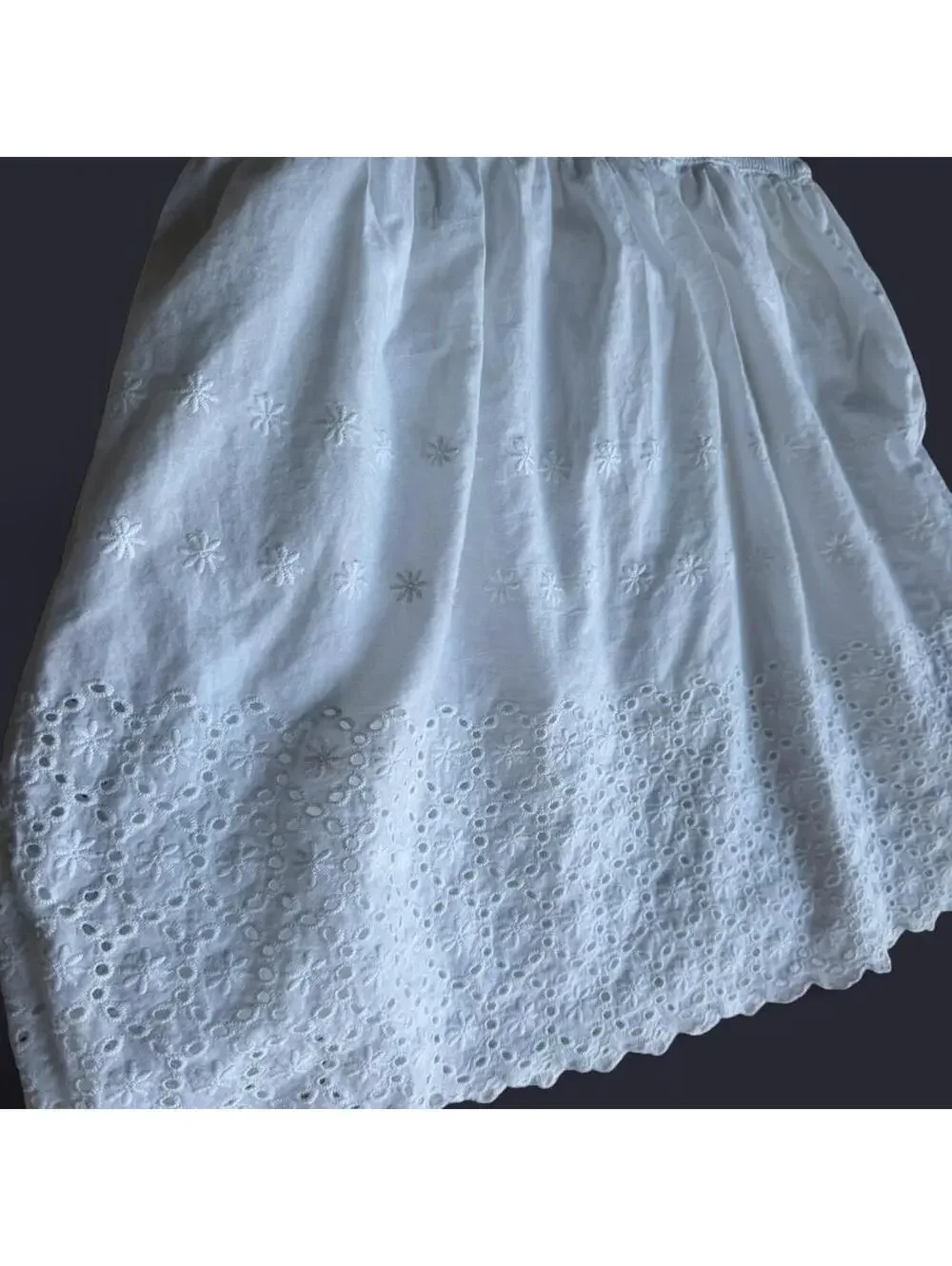 Gap Kids White Mix-Fabric Eyelet Tank Dress